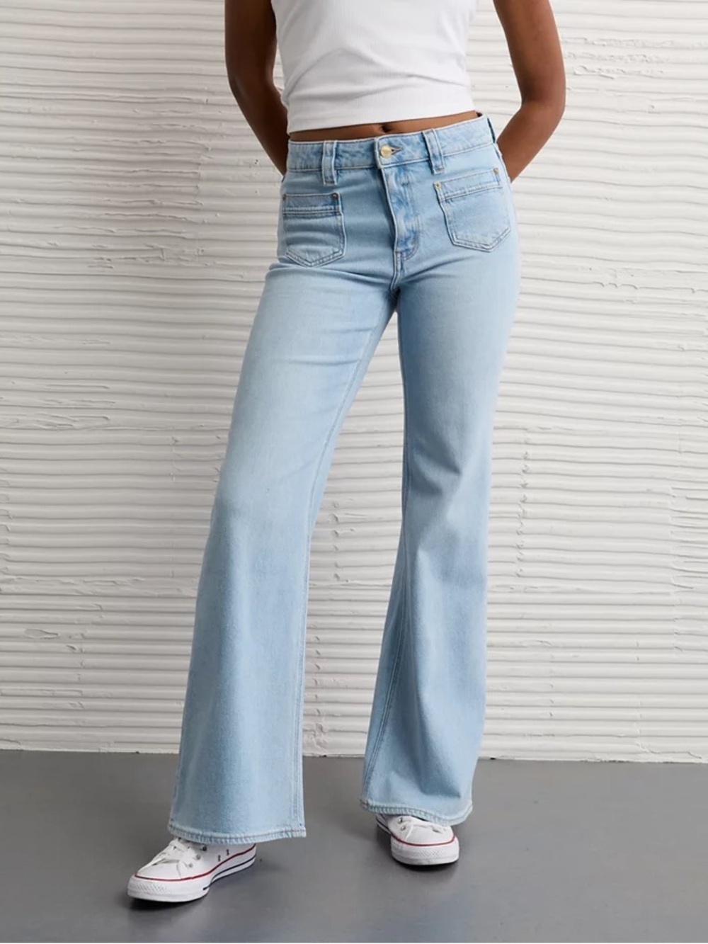 American Eagle Outfitters High Rise Flare Light Wash Jeans
